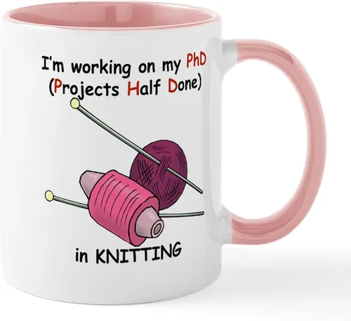 Miniatura 11 de CafePress Knitting Phd (Projects Half D Mug 11 oz (11.0 fl oz) Taza de café de cerámica
