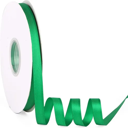 Miniatura 74 de Cinta de satén verde manzana de doble cara de 1-1/2 pulgadas x 50 yardas, cinta continua de poliéster de alta densidad para envolver regalos, bodas