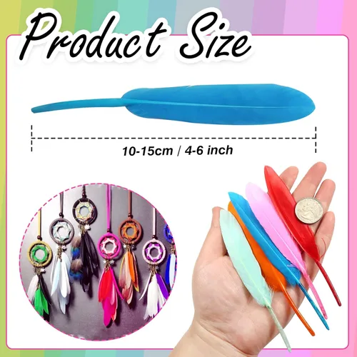 Miniatura 2 de TOAOB - 250 plumas de ganso coloridas para manualidades de 4 a 6 pulgadas, plumas a granel para disfraces, joyas, boda, hogar, fiesta, decoración