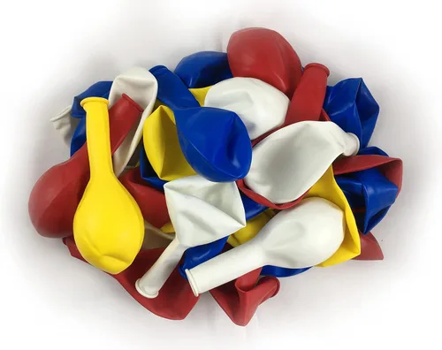 Miniatura 3 de KADBANER Globos blancos, amarillos, rojos y azules, paquete de 100, globos de látex de 12 pulgadas