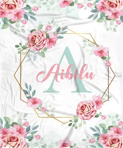 Miniatura 74 de Manta de bebé personalizada para niñas y niños pequeños, recién nacidos, regalos personalizados de vaca floral con nombre y texto, 40 x 30 pulgadas