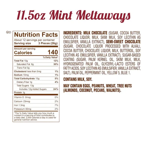 Miniatura 2 de Fannie May, caramelo de chocolate con leche, meltaways de menta, caja de regalo, 11.5 onzas
