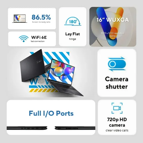 Miniatura 2 de ASUS Vivobook - Computadora portátil WUXGA de 16 pulgadas Intel Core i7-1355U, 16 GB de RAM, 512 GB SSD, Intel Iris Xe, gráficos, ligero, portátil