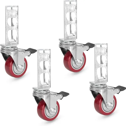 Miniatura 8 de Iron Forge Tools Ruedas giratorias de almacenamiento resistentes, juego de 4 ruedas de bloqueo de 3 pulgadas, 1360 libras, capacidad para estantes
