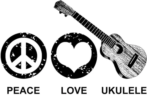 Miniatura 3 de CafePress Peace Love - Taza de café de cerámica para ukelele (11 oz (11.0 fl oz)