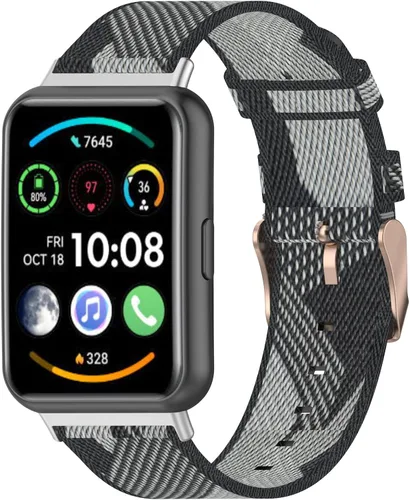 Miniatura 11 de Senter Correas de repuesto de nailon suave de liberación rápida para Huawei Watch Fit 2 Smart Watch Amarillo