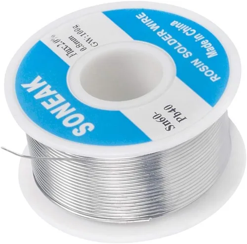 Miniatura 12 de 60/40 Alambre de soldadura de estaño con núcleo de colofonia para soldadura eléctrica (1.0mm 200g)