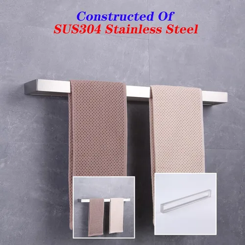 Miniatura 3 de GERZWY Toallero de baño de 30 pulgadas Barra de toalla de baño de acero inoxidable Estilo moderno Montaje en pared Acabado cepillado HG17702-LS