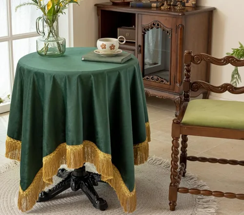 Miniatura 34 de F-CHU Manteles cuadrados pequeños de 36 x 36 pulgadas, mantel redondo pequeño de terciopelo color negro sólido para mesita de noche, mesita