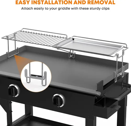 Miniatura 6 de Stanbroil Rejilla de Calentamiento y Bandeja para Parrilla Blackstone de 28" - Parrilla de Cocción Plegable, Accesorios de BBQ Compatibles