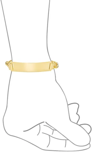 Miniatura 4 de Bling Jewelry Pulsera de identificación para hombre grabable con nombre sólido chapado en barra de identificación para hombres y niños, cadena