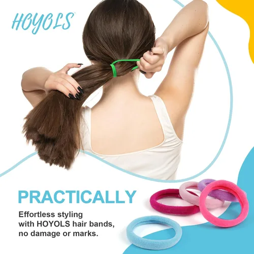 Miniatura 2 de Bandas pequeñas para el cabello sin costuras, liga para coleta que no daña de 4 cm (10 colores muilt)