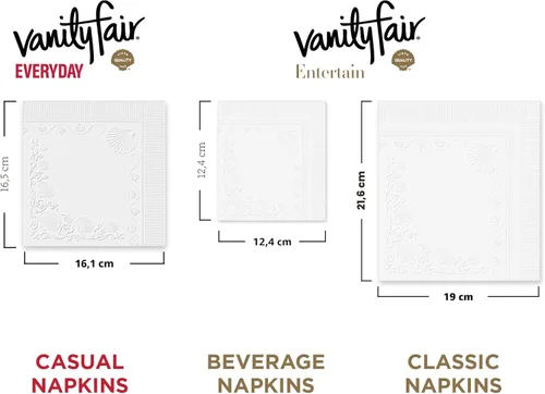 Miniatura 6 de Vanity Fair Servilletas de papel para uso diario, 200 unidades, servilletas desechables hechas suaves y lisas para las comidas diarias