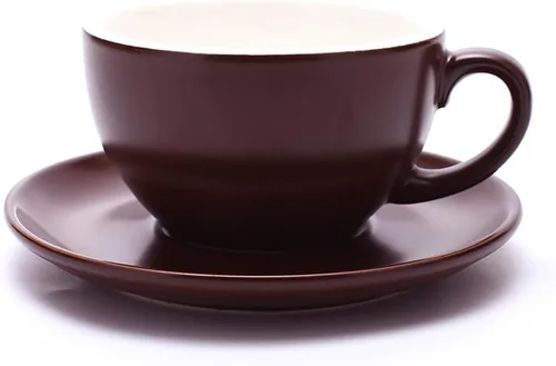 Miniatura 24 de Coffeezone Taza y Platillo de Café Espresso Doble, Cappuccino Pequeño y Café Especial, Porcelana de Hueso Nueva para Cafetería y Barista