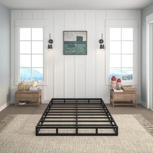 Miniatura 5 de Base de resortes de 7 pulgadas para cama tamaño matrimonial, base de colchón de metal resistente, capacidad de 3000 libras, perfil alto, sin ruido