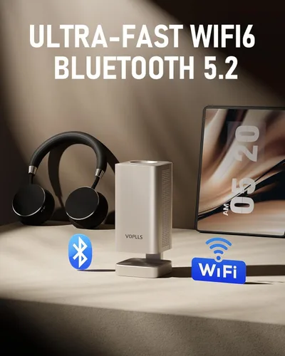 Miniatura 6 de [Aplicación con licencia oficial y audio DoIby] Mini proyector inteligente con WiFi y Bluetooth, VOPLLS 2000ANSI Proyector portátil para exteriores