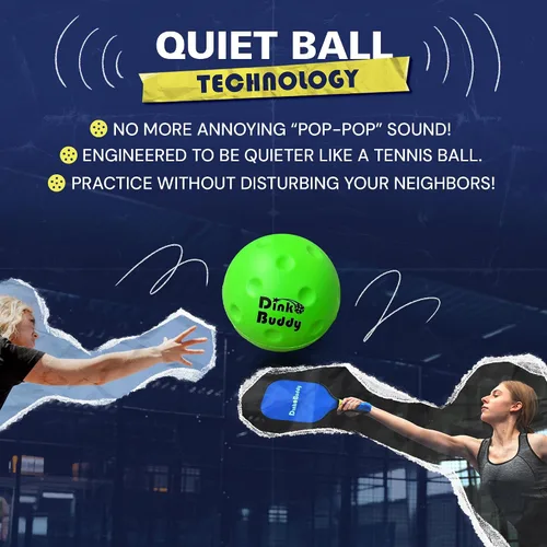 Miniatura 3 de Kelso Pickleball, pelotas de pickleball de espuma PU para reducir el ruido, mejora la coordinación ojo-mano, uso en interiores y exteriores, pelotas