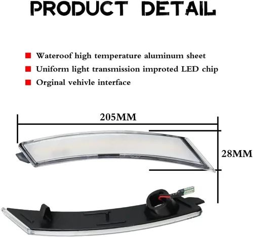 Miniatura 6 de Faros Laterales Delanteros LED de Lente Clara y Ámbar Compatibles con 2006-2010 Pontiac Solstice, 2007-2010 Saturn Sky