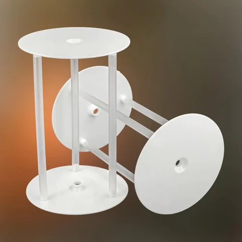 Miniatura 2 de Soporte para pasteles de boda, soporte para pasteles blancos, soporte de doble capa para tartas de plástico PP de grado alimenticio, soporte