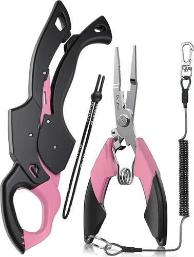 Miniatura 13 de Fish Gripper 9.2 pulgadas, cortador de línea multifunción, alicates de pesca, kit de herramientas de pesca de agua salada, equipo de pesca