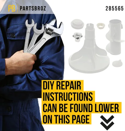 Miniatura 6 de PartsBroz 285565 - Conjunto de agitador compatible con lavadora Whirlpool Roper Maytag Estate - Reemplaza AP3094459 WP3951744 3951744 3348117