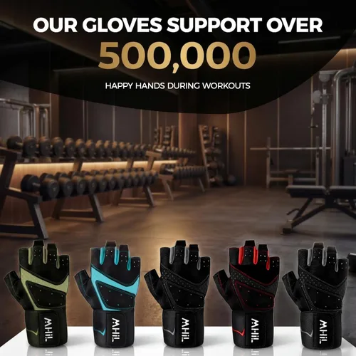 Miniatura 8 de MhIL Guantes de entrenamiento para hombres – Guantes de gimnasio cómodos para hombres con agarre mejorado para seguridad y protección de las manos