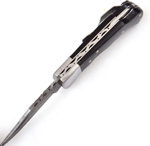 Miniatura 3 de Cuchillo de acero damascus 606H - Cuchillo plegable de bolsillo con clip - Cuchillo personalizado hecho a mano - Cuchillo de bolsillo damascus