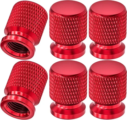 Miniatura 79 de 4 piezas de tapas de válvula de rueda con estilo púas, cubiertas universales de válvula de rueda de aleación de aluminio a prueba de polvo