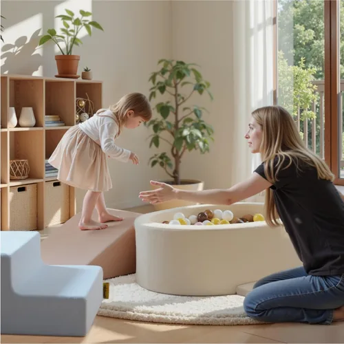 Miniatura 8 de BanaSuper Juguetes de escalada de 6 piezas para niños pequeños, juego de bloques de espuma para niños con pozo de pelotas (bolas no incluidas)