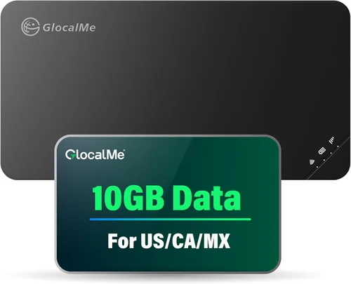 GlocalMe U3 - Dispositivo de punto de acceso móvil 4G LTE con 10 GB de datos US/CA/MX de 30 días, punto de acceso WiFi portátil para viajes en más