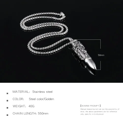 Miniatura 3 de HUANIAN Dragon Sword - Collar de urna para hombre, diseño de bala