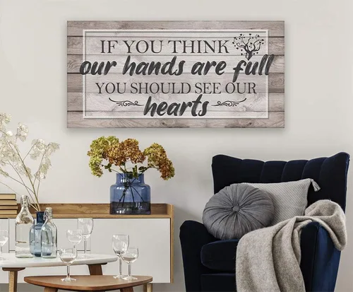 Miniatura 3 de If You Think Our Hands Are Full - Inspirational Home and Office Wall Art Decor, Farmhouse Family Living Room House Quote, Aesthetic Housewarming