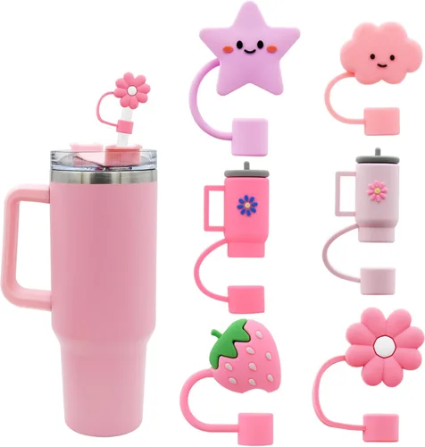 Tapa para vasos Stanley, compatible con vasos de 30 y 40 onzas, tapas reutilizables a prueba de polvo, fundas para regalos de Navidad 6 unidades