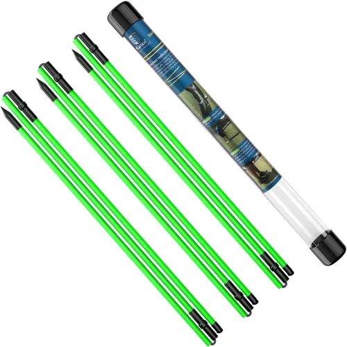 Miniatura 8 de Rhino Valley Palos de alineación de golf – Cañas de práctica de golf plegables para apuntar, poner, entrenador de swing completo, corrector