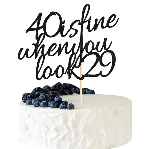 Arthsdite 40 Is Fine When You Look 29 – Decoración para pastel de cumpleaños – 40 cumpleaños para mujeres, jefas, esposa, compañeros de trabajo,