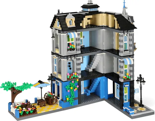Miniatura 5 de General Jim's Victorian Townhouse & Garden Coffee Shop - Juego de bloques de construcción, 2313 piezas, modelo modular de construcción de ciudad