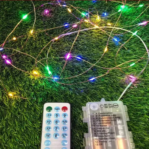 Miniatura 8 de Paquete de 2 tiras de luces de música activadas por sonido, 100 luces LED de alambre plateado de 33 pies con temporizador remoto para dormitorio