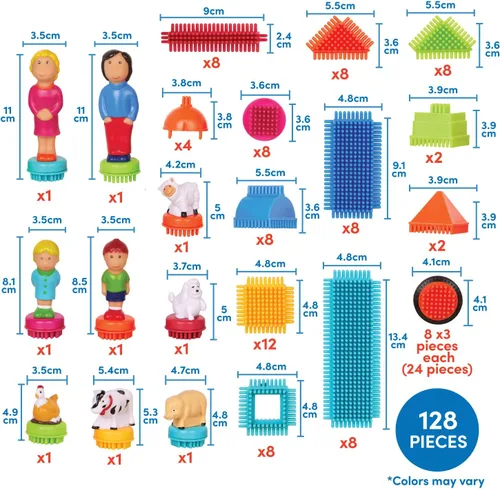 Miniatura 3 de Juego de bloques Battat Bristle Blocks de 113 piezas