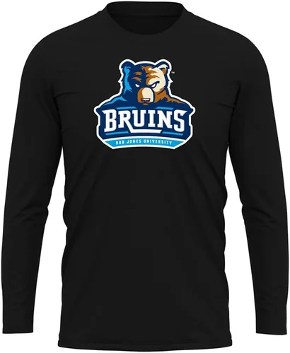 Miniatura 108 de Camisa deportiva de manga larga oficial de la NCAA Collegiate para hombre, colección negra con logotipo primario