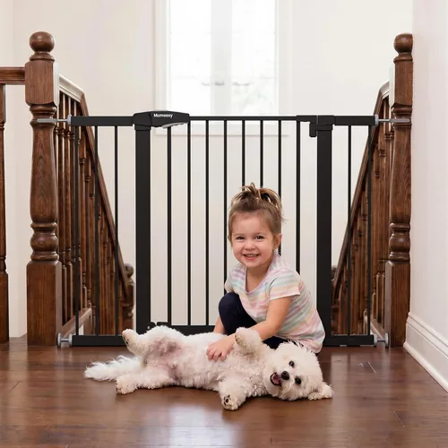 Miniatura 22 de Puerta de bebé para escaleras, puerta de perro con cierre automático de 29.7-43 pulgadas para puertas y pasillos, puerta para mascotas montada a