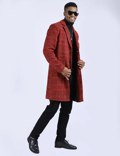 Miniatura 5 de UANEO Abrigo de gabardina casual con solapa de muesca para hombre