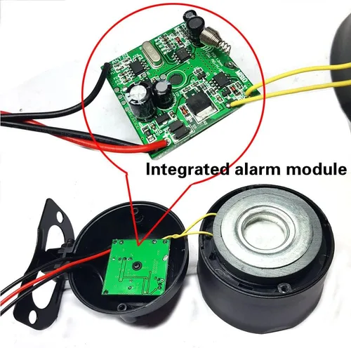 Miniatura 3 de Sistema de alarma para prevención de robos con sonido, dispositivo de seguridad antirrobo con 2 arranques remotos, bocina universal de 12 V, 120 dB