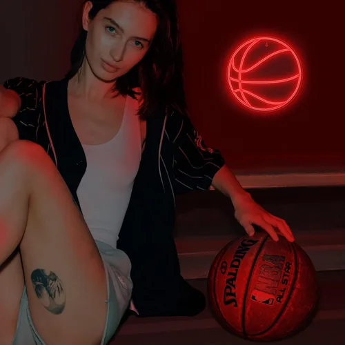 Miniatura 3 de Señal de neón de baloncesto Lumoonosity - Luces de baloncesto para dormitorio, sala de juegos, pared, decoración temática de baloncesto - Luz