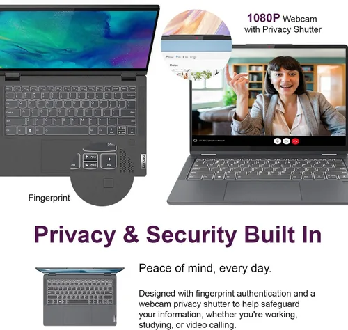 Miniatura 8 de Lenovo IdeaPad - Laptop con pantalla táctil 2.2K QHD 2 en 1 de 14 pulgadas Procesador AMD Ryzen 7 Win 11 16 GB de RAM SSD PCIe de 1 TB