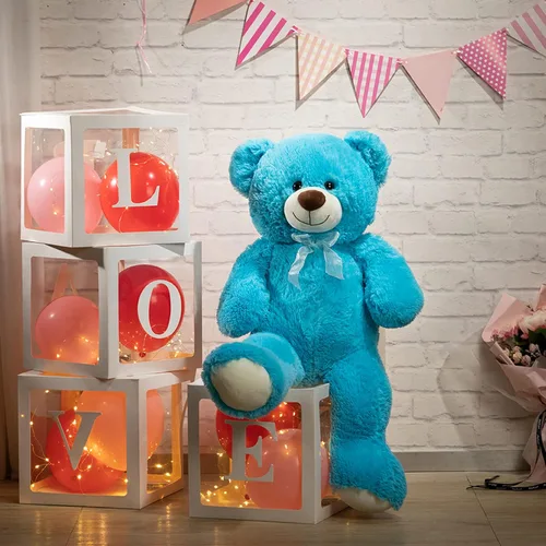 Miniatura 2 de HollyHOME - Oso de peluche gigante, animales de peluche de 36 pulgadas, color lago azul Azul lago