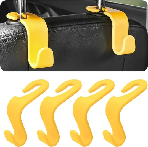 Miniatura 14 de 4 ganchos para reposacabezas de asiento de coche, soporte de colgador para asiento trasero, organizador de vehículo universal y elegante