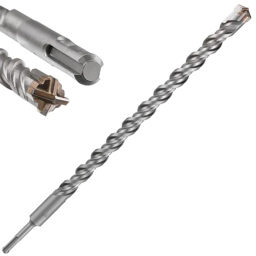 Miniatura 26 de Wensilon Kit de brocas para hormigón de 8 pulgadas, material de carburo de doble rosca de tipo cruzado, adecuado para hormigón, ladrillo, paredes