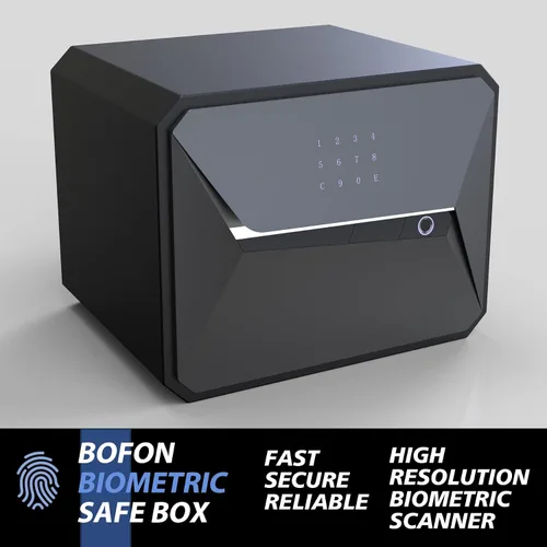 Miniatura 3 de Caja de seguridad inteligente de huellas dactilares con llave, 1.2 cúbicos, caja de seguridad para oficina en casa (1.2 pies cúbicos - 30 años)