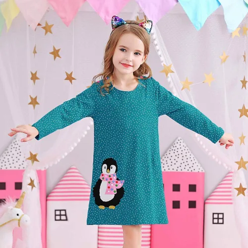 Miniatura 4 de VIKITA Toddler Girls Dresses Winter Hoodie Clothes Colorful Sequins Long Sleeve Cotton Sweatshirt for Little Kids 3-8 Years