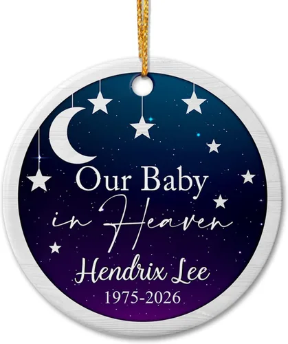 Miniatura 25 de Adorno de cerámica personalizado con texto en inglés "A Piece of My Heart is in Heaven" para Navidad 2026, adorno cardenal rojo conmemorativo
